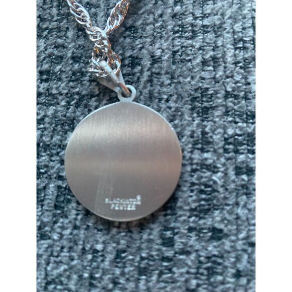 Blackinton Pewter Star Sparkle Bright  Pendant‎ Necklace 20" Rope Chain - Picture 5 of 7